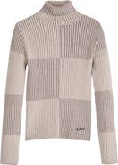 Desigual Check Rib Turtleneck Sweater