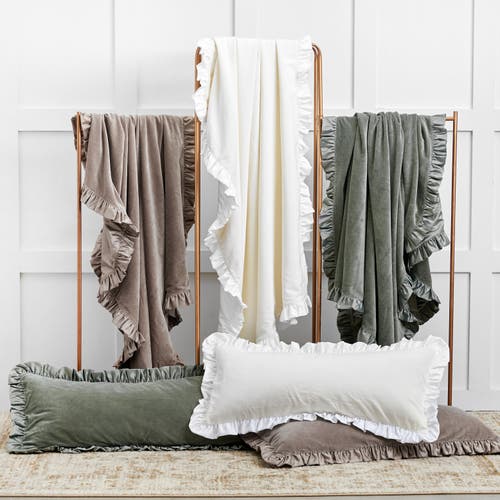 Elisabeth York Ishana Silver Sage Throw Blanket In Gray