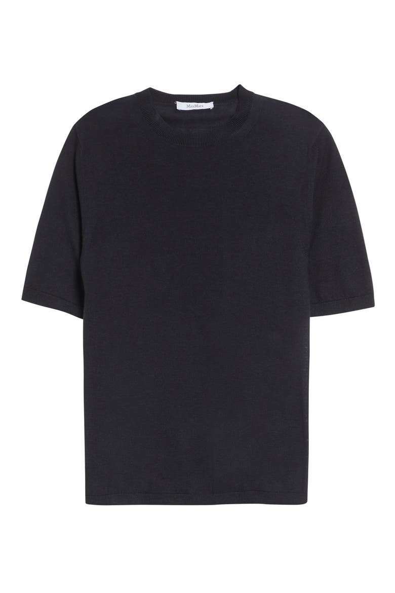 Short Sleeve Silk & Cashmere Sweater, Alternate, color, ULTRAMARINE
