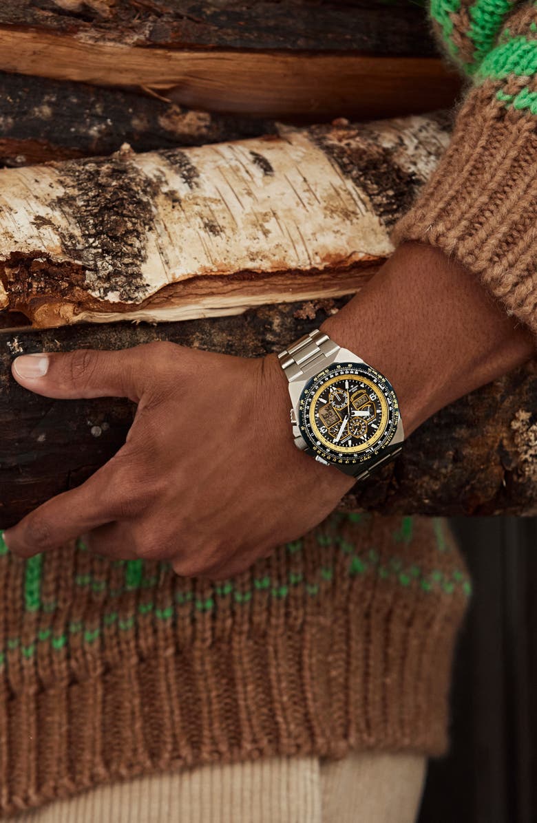 Citizen Promaster Air Skyhawk A-T Chronograph Bracelet Watch, 46mm, Alternate, color, Silver-Tone