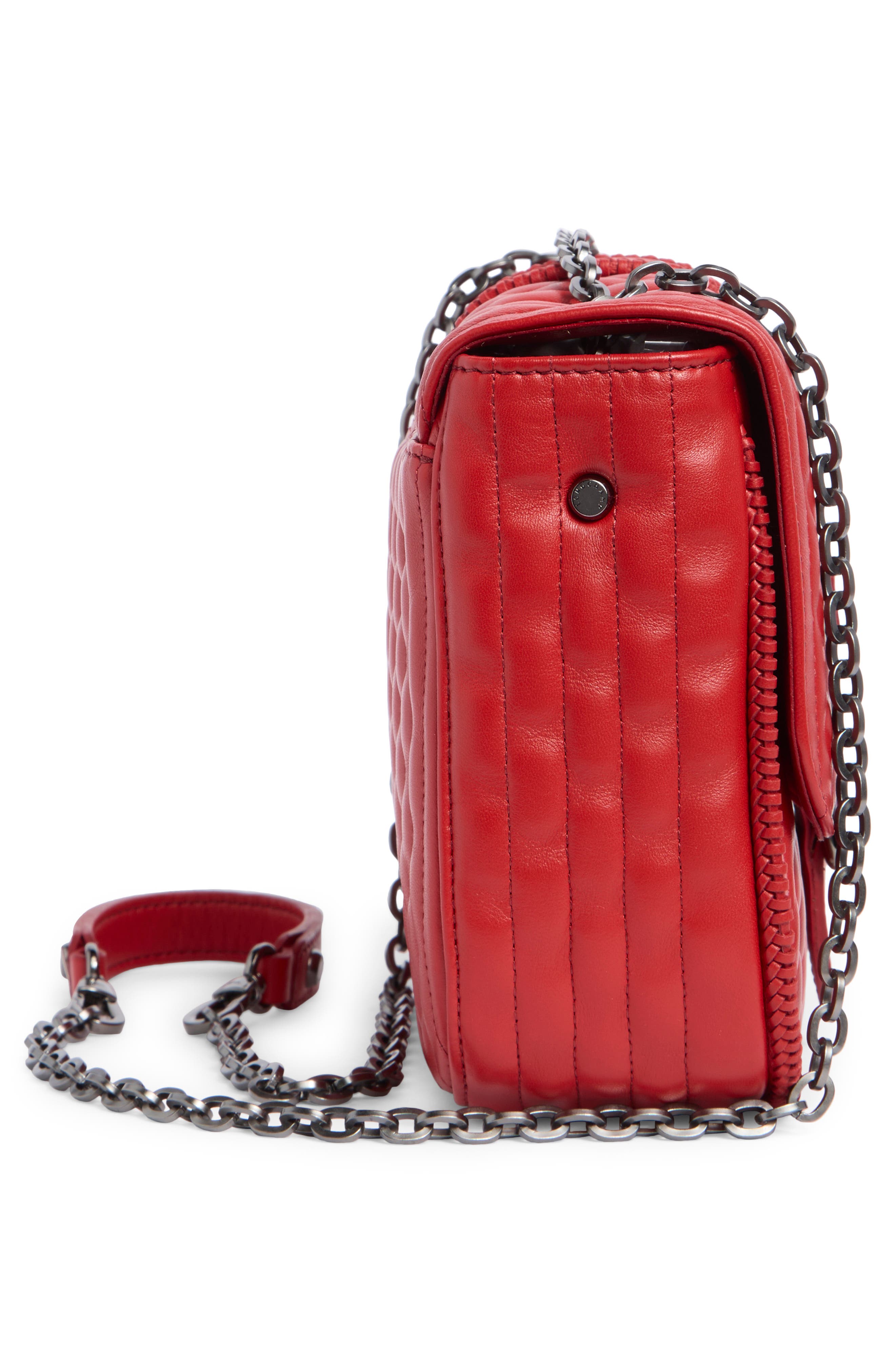 Longchamp Amazone Small Quilted Leather Crossbody Bag, Alternate, color, Red