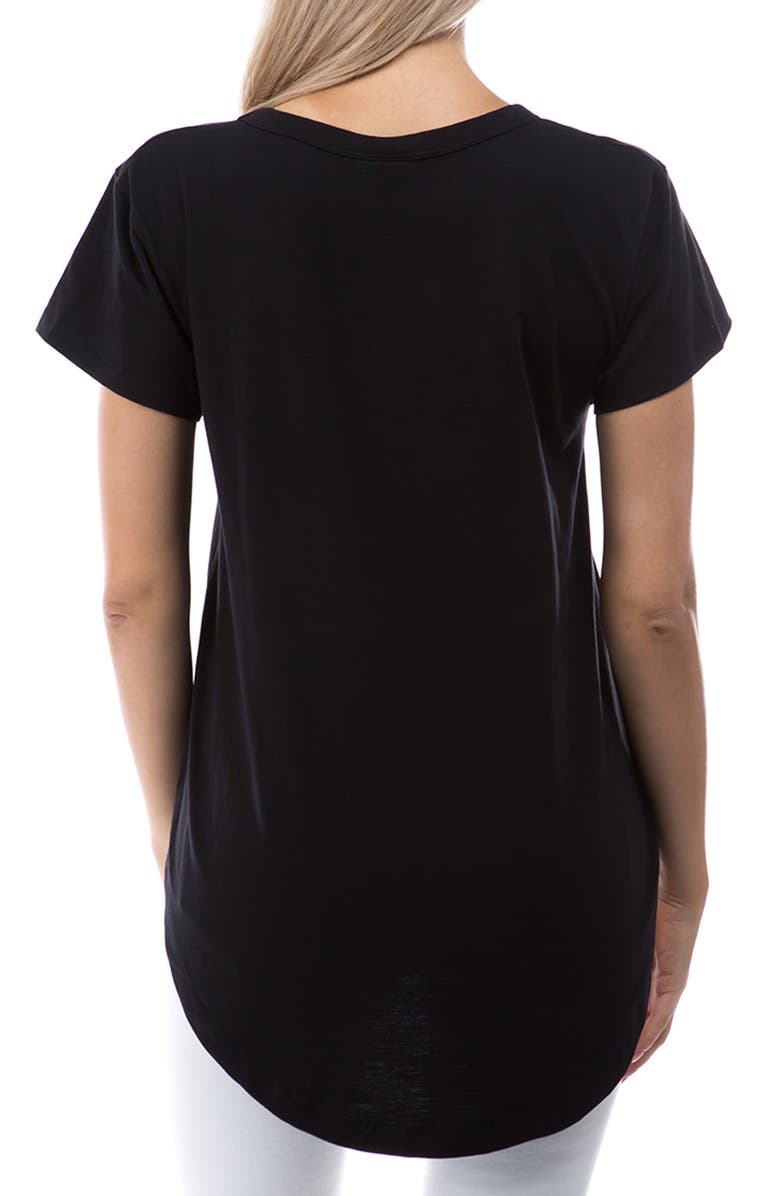 APNY V-Neck High-Low T-Shirt, Alternate, color, Black