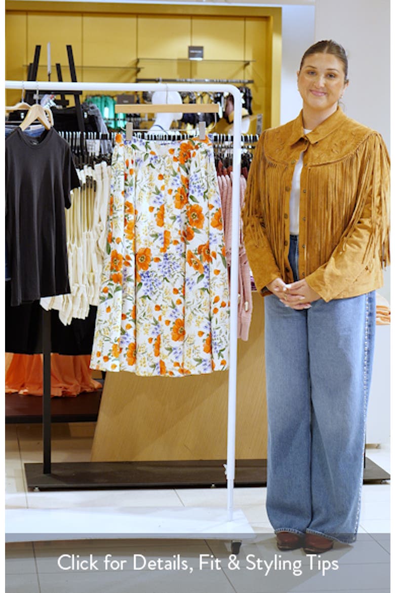 Mari Floral Print Gathered Midi Skirt video