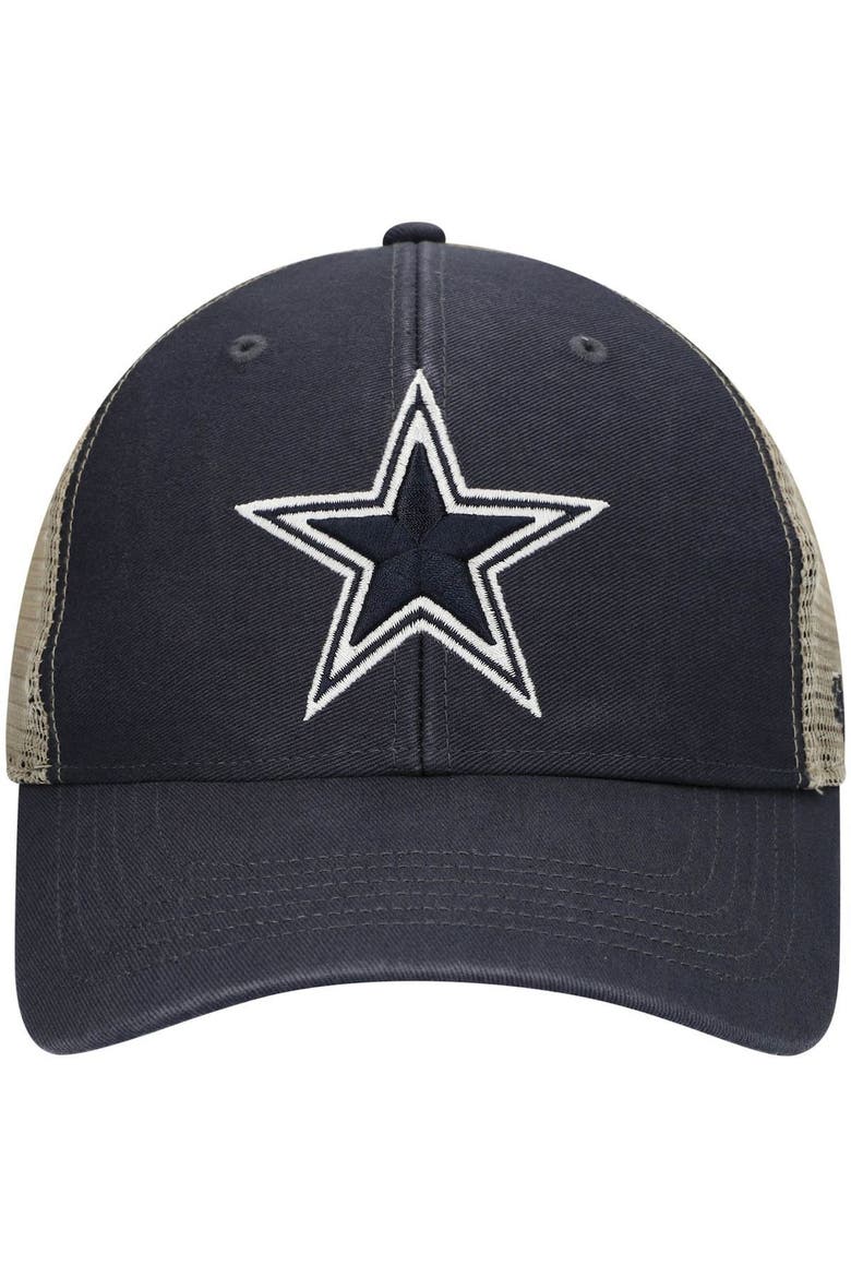 Men's '47 Navy Dallas Cowboys Flagship MVP Trucker Snapback Hat, Main, color, NAVY