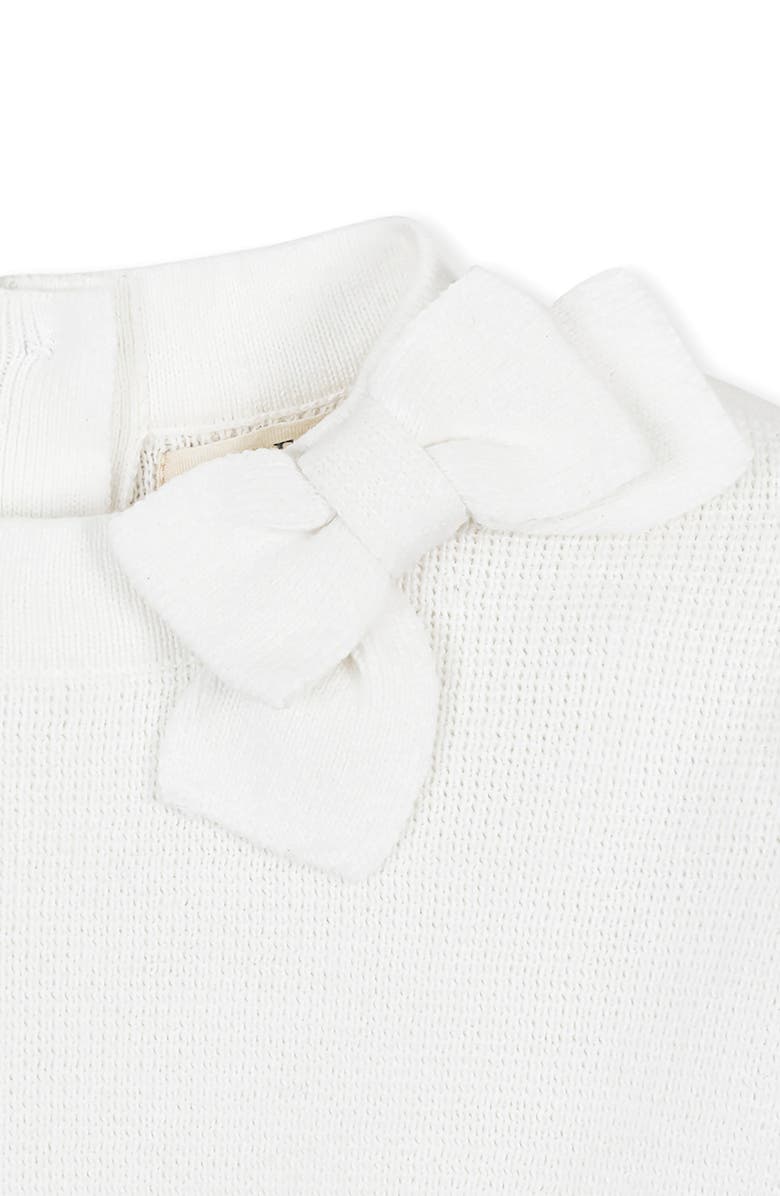Hope & Henry Baby Girls' Organic Mock Neck Bow Detail Sweater Dress, Infant, Alternate, color, Soft White Bow Neck