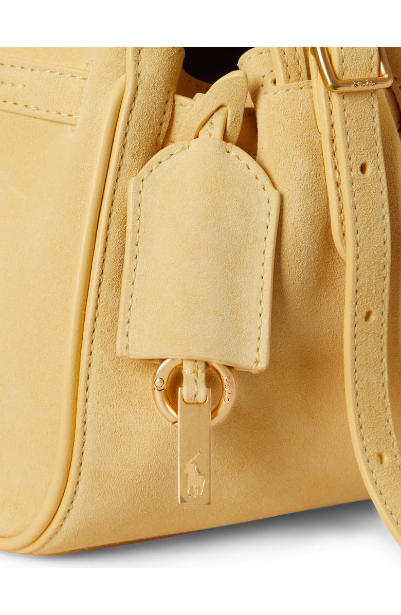 Polo Ralph Lauren Small Polo ID Suede Satchel, Alternate, color, Lemon Meringue