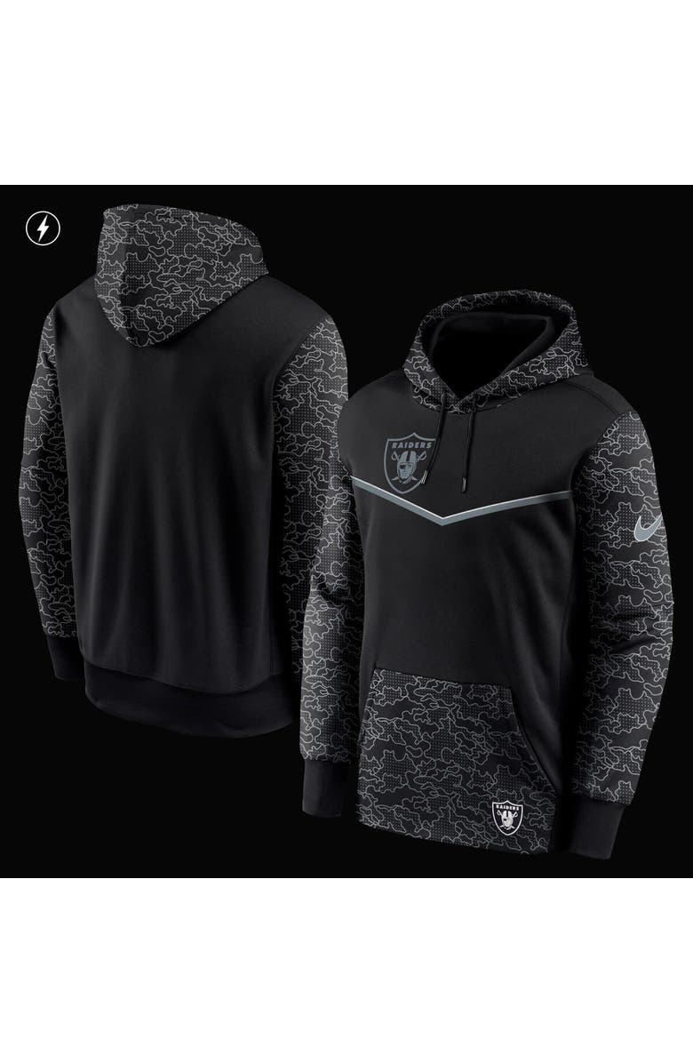 Nike Men's Nike Black Las Vegas Raiders RFLCTV Chevron Pullover Hoodie, Alternate, color,