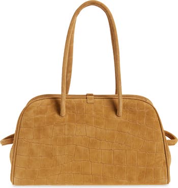 Le Turismo Croc Embossed Suede Bowling Bag