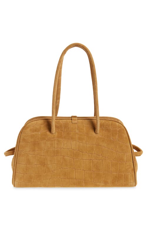 Jacquemus Le Turismo Crocodile-effect Suede Shoulder Bag In Camel