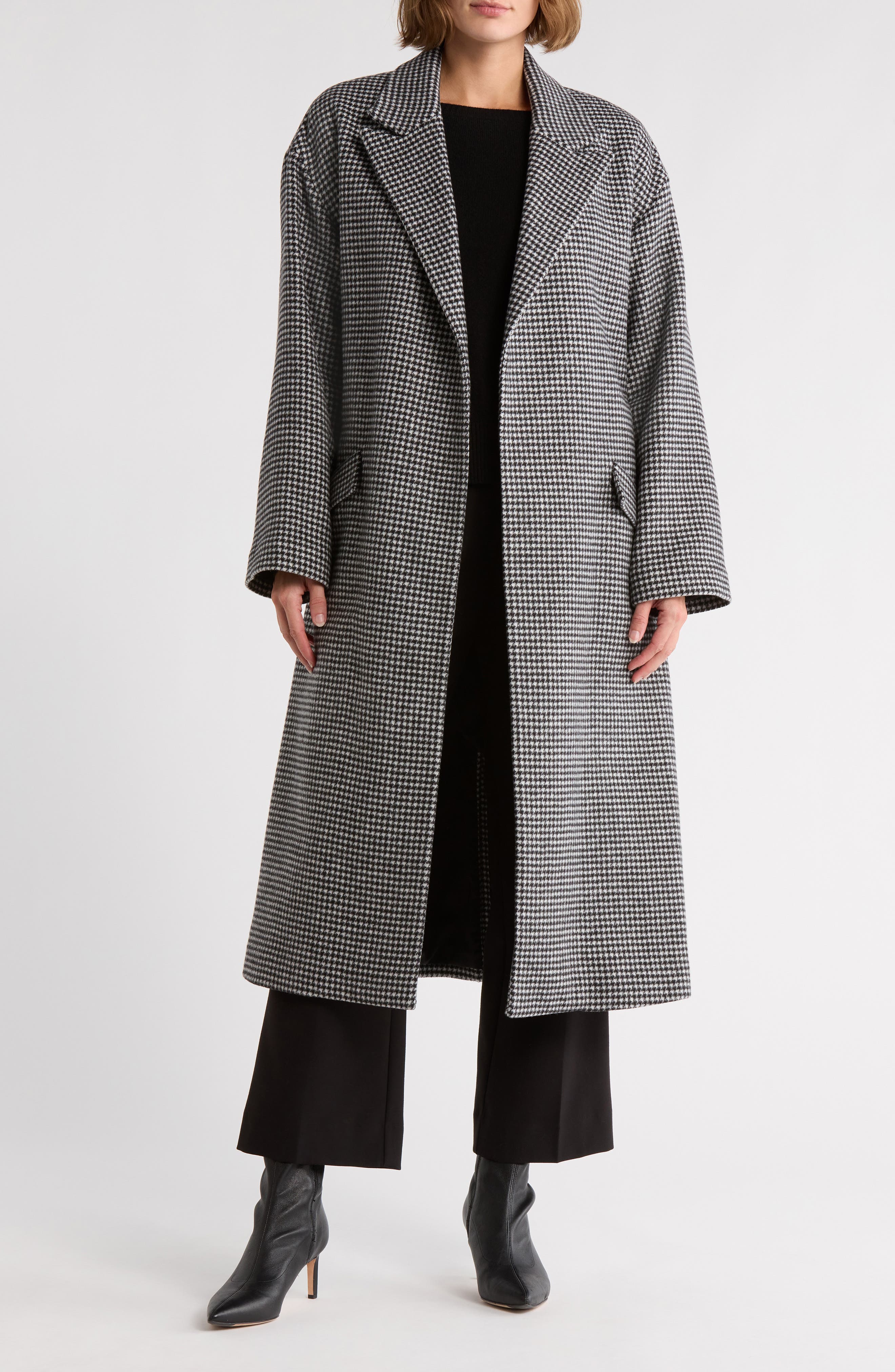 Theory Houndstooth Robe Coat