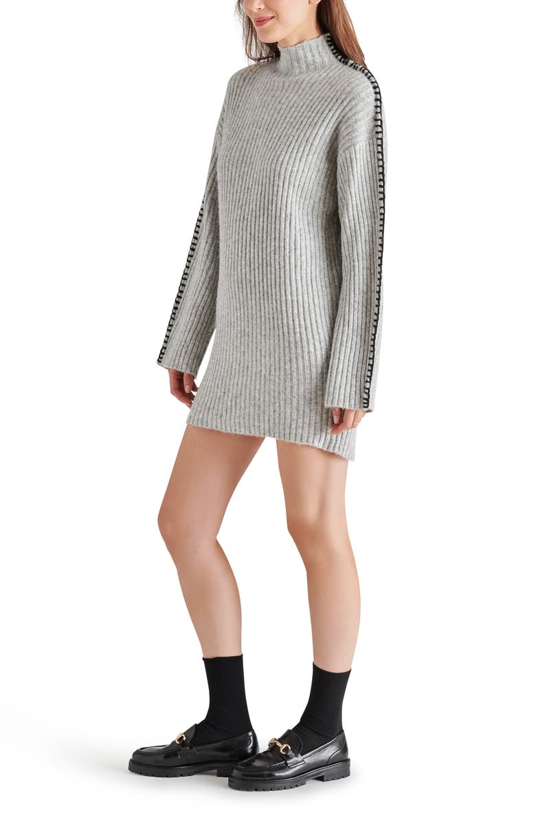 Steve Madden Gemma Whipstitch Long Sleeve Sweater Dress, Alternate, color,
