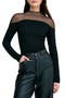 Joanna Sheer Yoke Funnel Neck Top