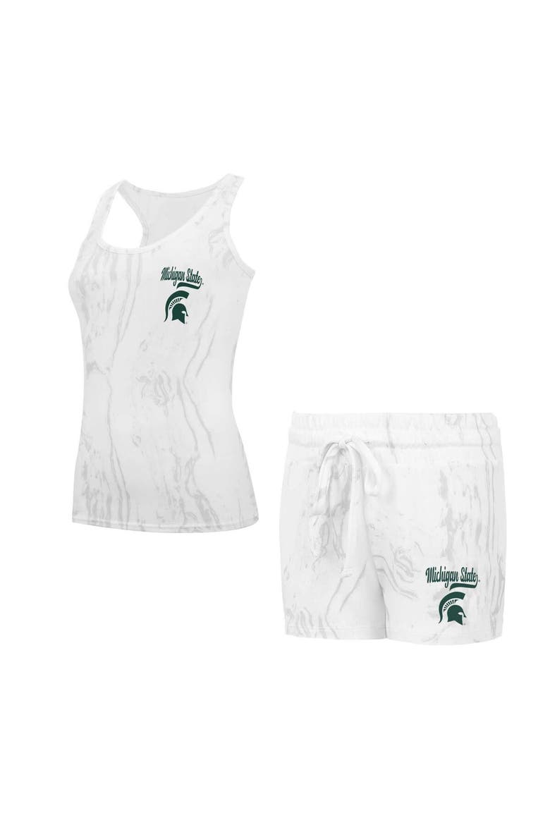 Women's Concepts Sport Michigan State Spartans Quartz Tank Top & Shorts Set, Main, color, Cream