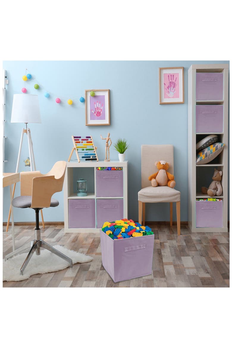 Foldable Storage Cube Basket Bin - Set of 6 - Pastel Purple, Alternate, color, PASTEL PURPLE