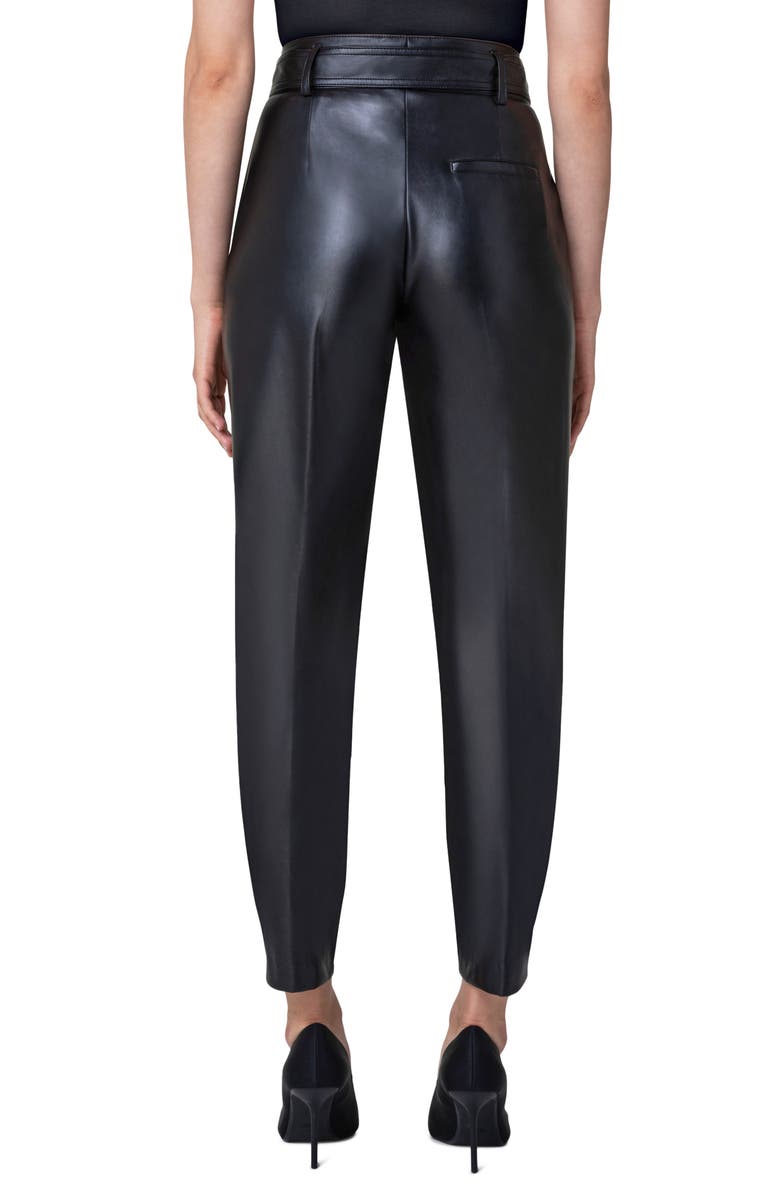 Akris punto Fred Belted Tapered Faux Leather Ankle Pants, Alternate, color, 