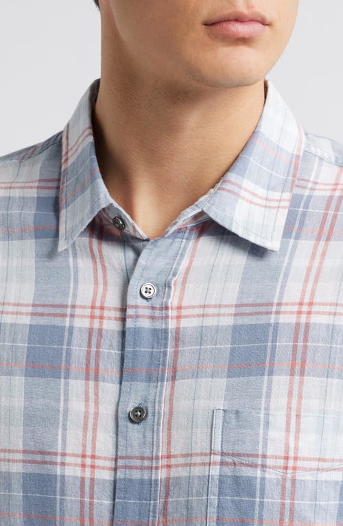 Rails Clyde Printed Button Front Shirt In Legacy Blue Crimson