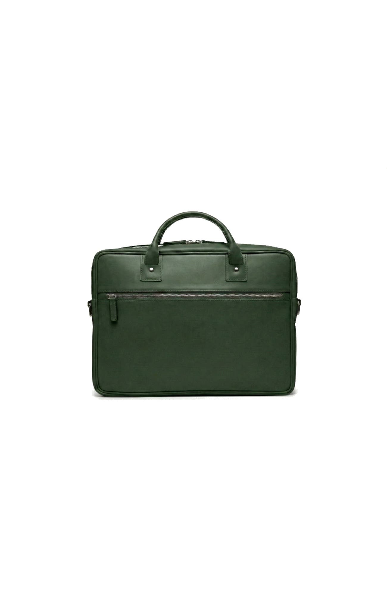 Dylan Slim Leather Briefcase, Alternate, color, Green