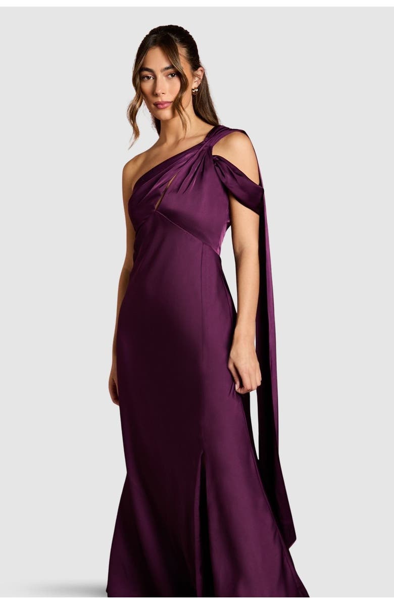 Coast Satin Fishtail Maxi Dress, Alternate, color, Grape