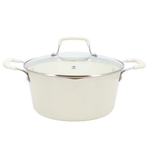 4.4 Quart Aluminum Ceramic Nonstick Dutch Oven in Linen