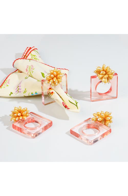 Tiramisu Acrylic Set Of 4 Napkin Rings In Multi