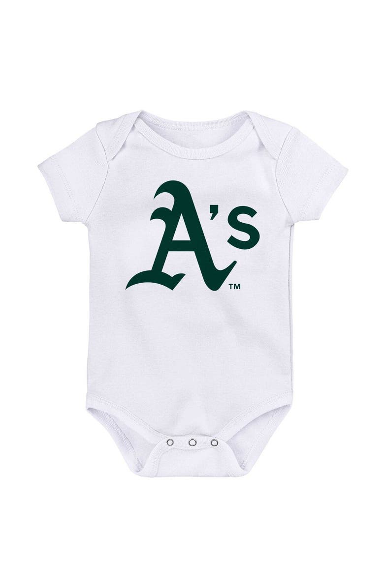Outerstuff Infant Gold/Green/White Oakland Athletics Minor League Player Three-Pack Bodysuit Set, Alternate, color, Gold