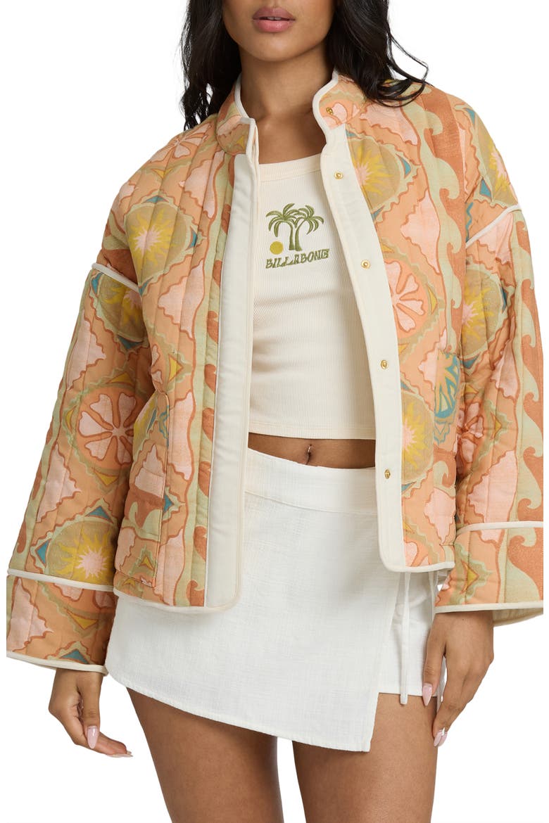 Folk Story Abstract Oversize Quilted Jacket, Main, color, SAND