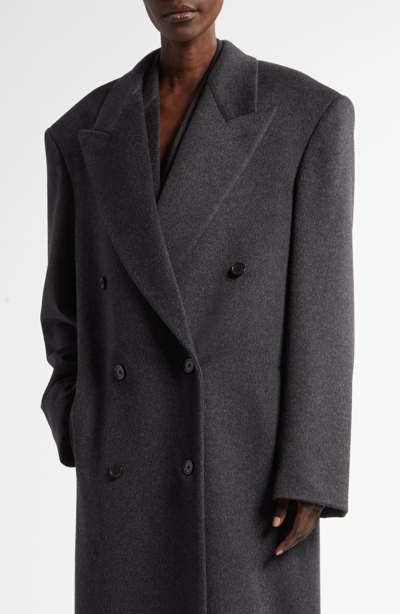 The Row Harisi Double Breasted Cashmere Coat, Alternate, color, 