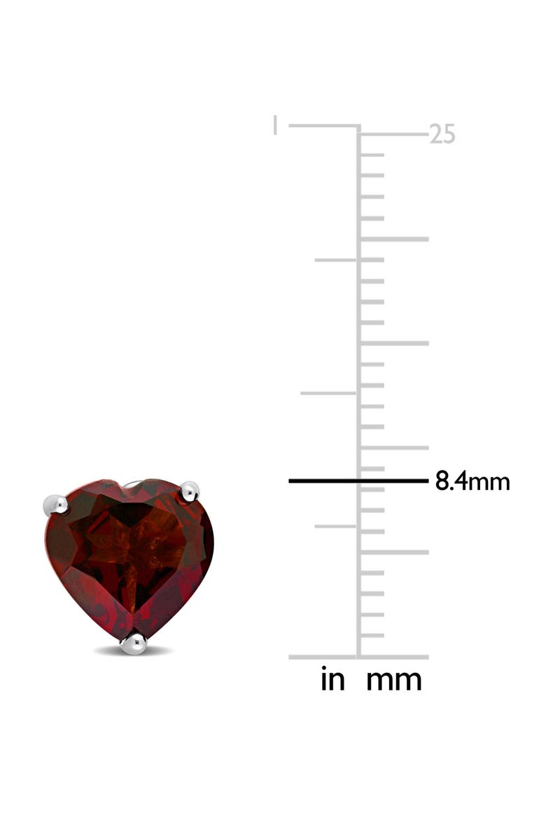 Heart Cut Garnet Stud Earrings, Alternate, color, RED