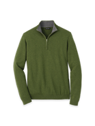 Paul Fredrick Supima Cotton Quarter Zip Mock Neck Sweater
