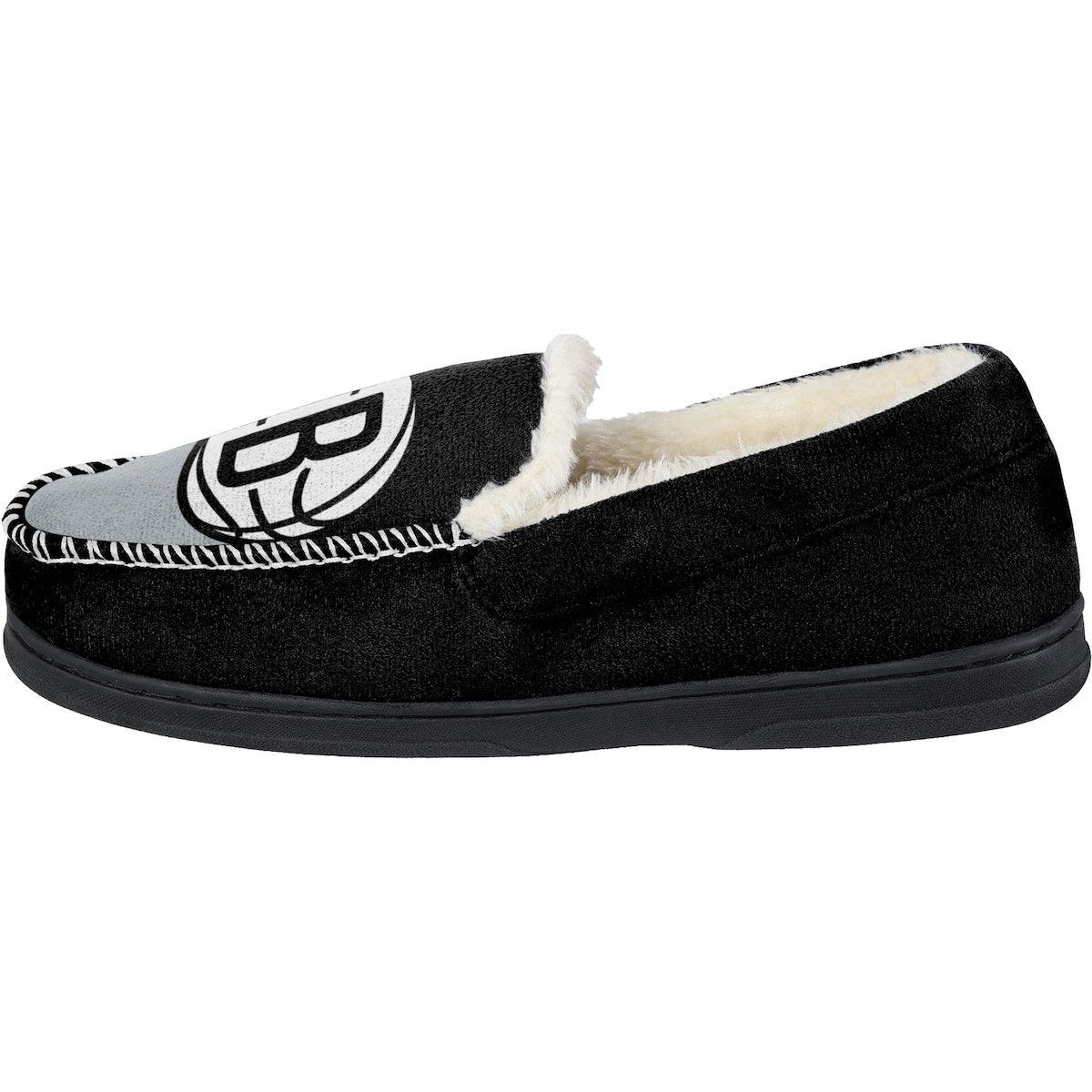 FOCO Men's FOCO Brooklyn Nets Colorblock Moccasin Slippers, Alternate, color, 