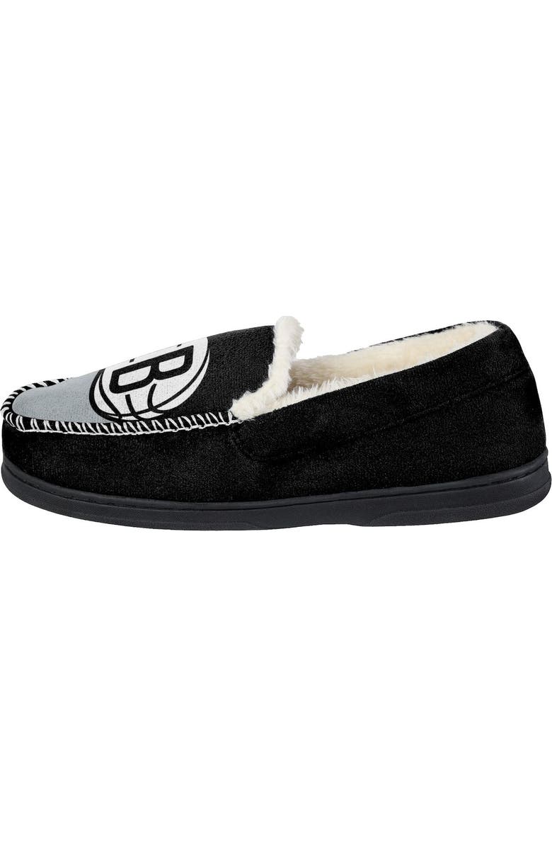 FOCO Men's FOCO Brooklyn Nets Colorblock Moccasin Slippers, Alternate, color,