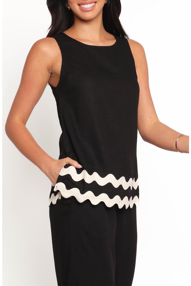 Taliah Embroidered Sleeveless Top, Alternate, color, BLACK