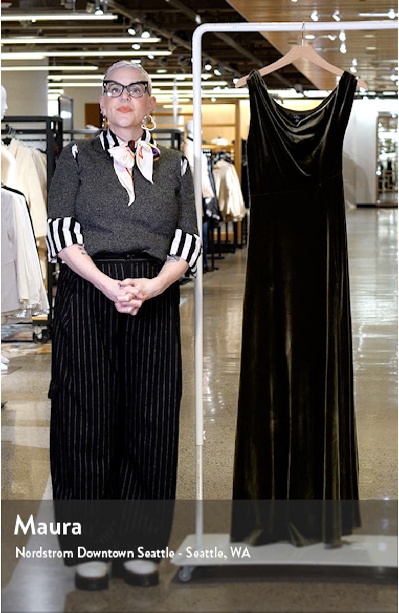 Coveted Confidence One-Shoulder Velvet Gown, sales video thumbnail