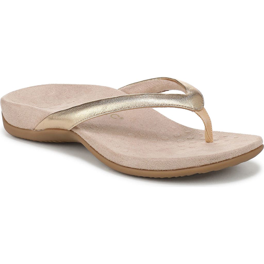 Vionic Mattie Flip Flop In Gold