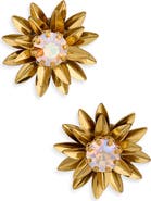 Deepa Gurnani Aretha Crystal Flower Stud Earrings