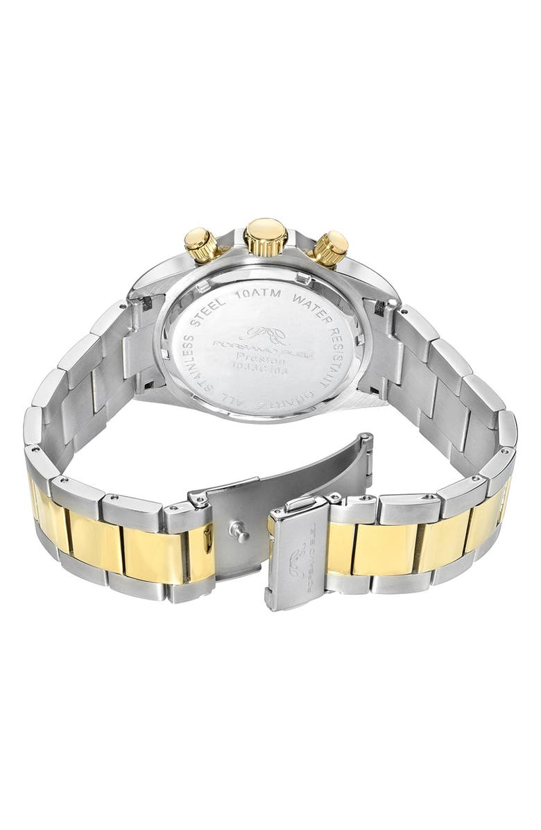 PORSAMO BLEU Men's Preston Multi-Function Dial Two-Tone Stainless Steel Bracelet Watch, 41mm, Alternate, color, Two-Tone-Bleu