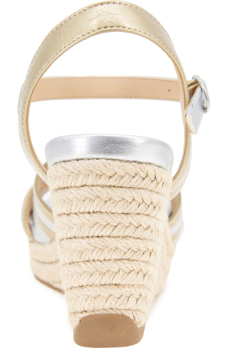Reaction Kenneth Cole Comi Espadrille Wedge Sandal, Alternate, color, Gold/ Silver