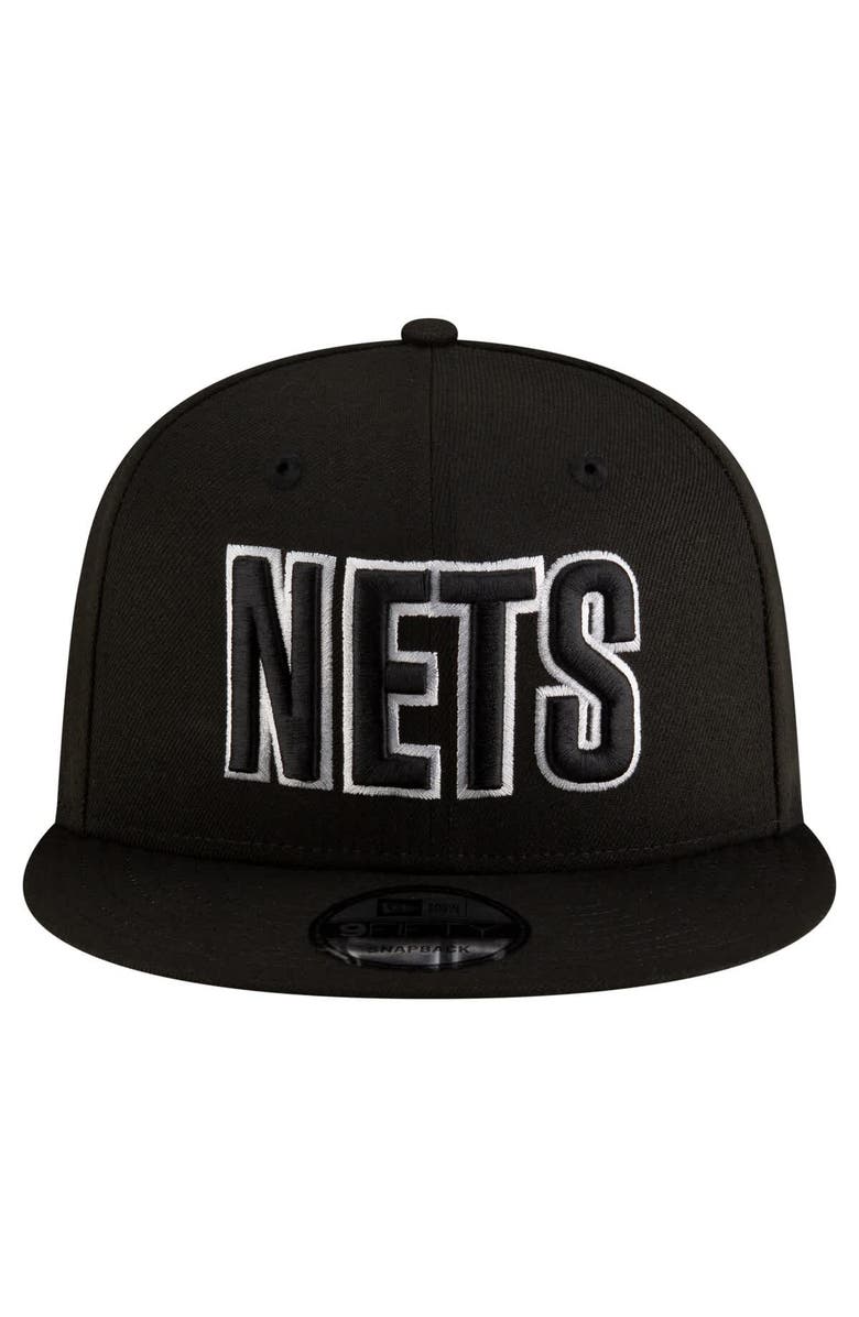 New Era Men's New Era Black Brooklyn Nets Statement Edition Jersey Hook 9FIFTY Snapback Hat, Alternate, color, Black
