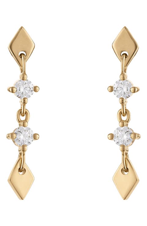 Medium Shine Diamond Drop Earrings