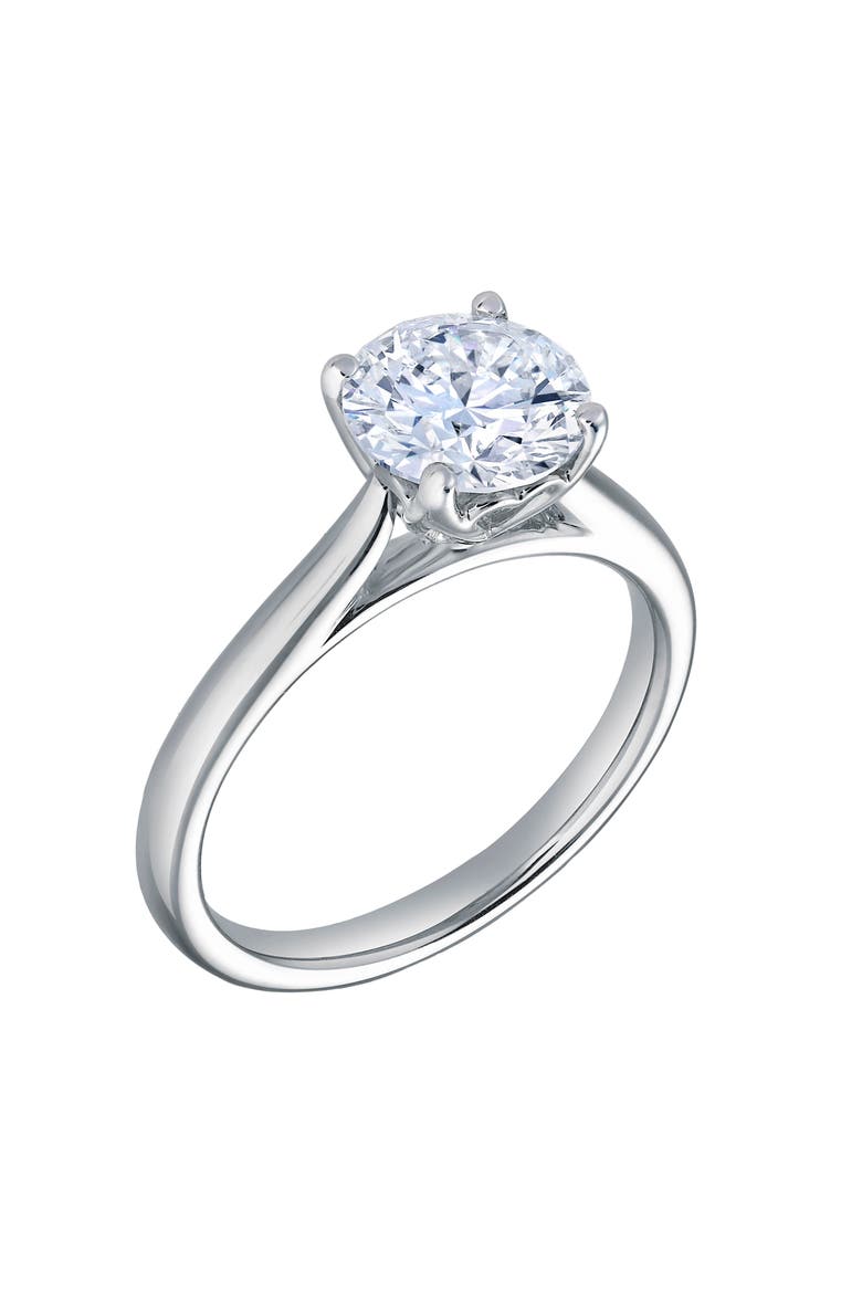 Nyra 14K White Gold Round Lab Grown Diamond Classic Engagement Ring - 1.5 ctw, Alternate, color, 14K White Gold