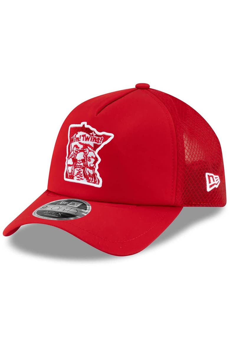 Men's New Era Red Minnesota Twins 2026 Batting Practice Alternate Apex 9FORTY Adjustable Hat, Main, color, Red