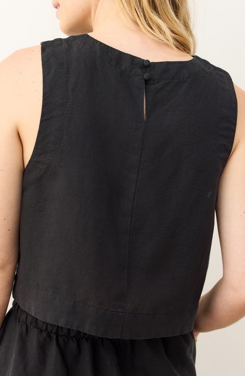Marine Layer Quinn Sleeveless Linen Blend Crop Top