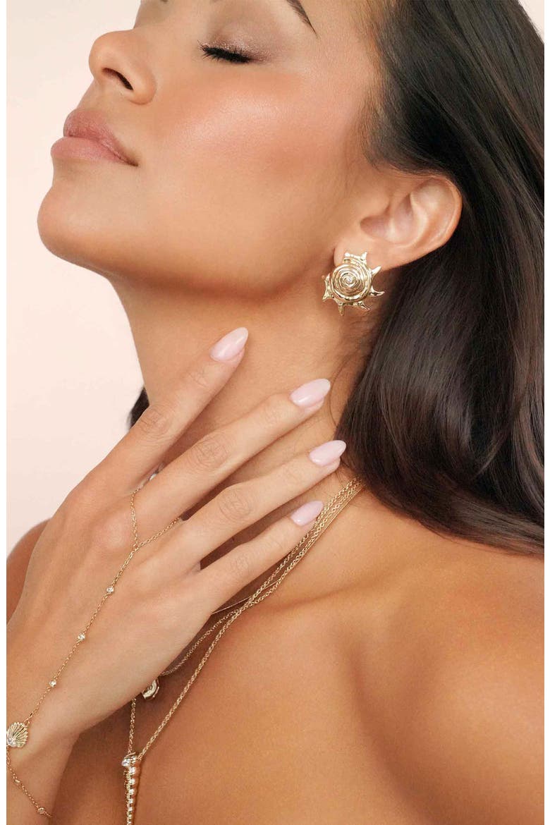 Sorrento Shell Statement Earrings, Alternate, color, GOLD