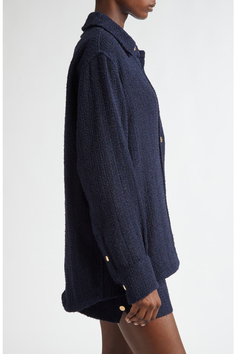 Tweed Shirt Jacket, Alternate, color, NAVY