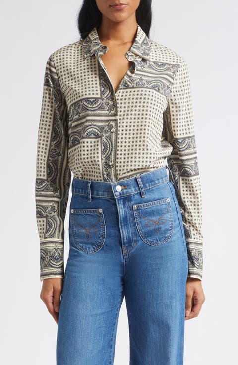 Monique Mixed Paisley Silk Blend Shirt