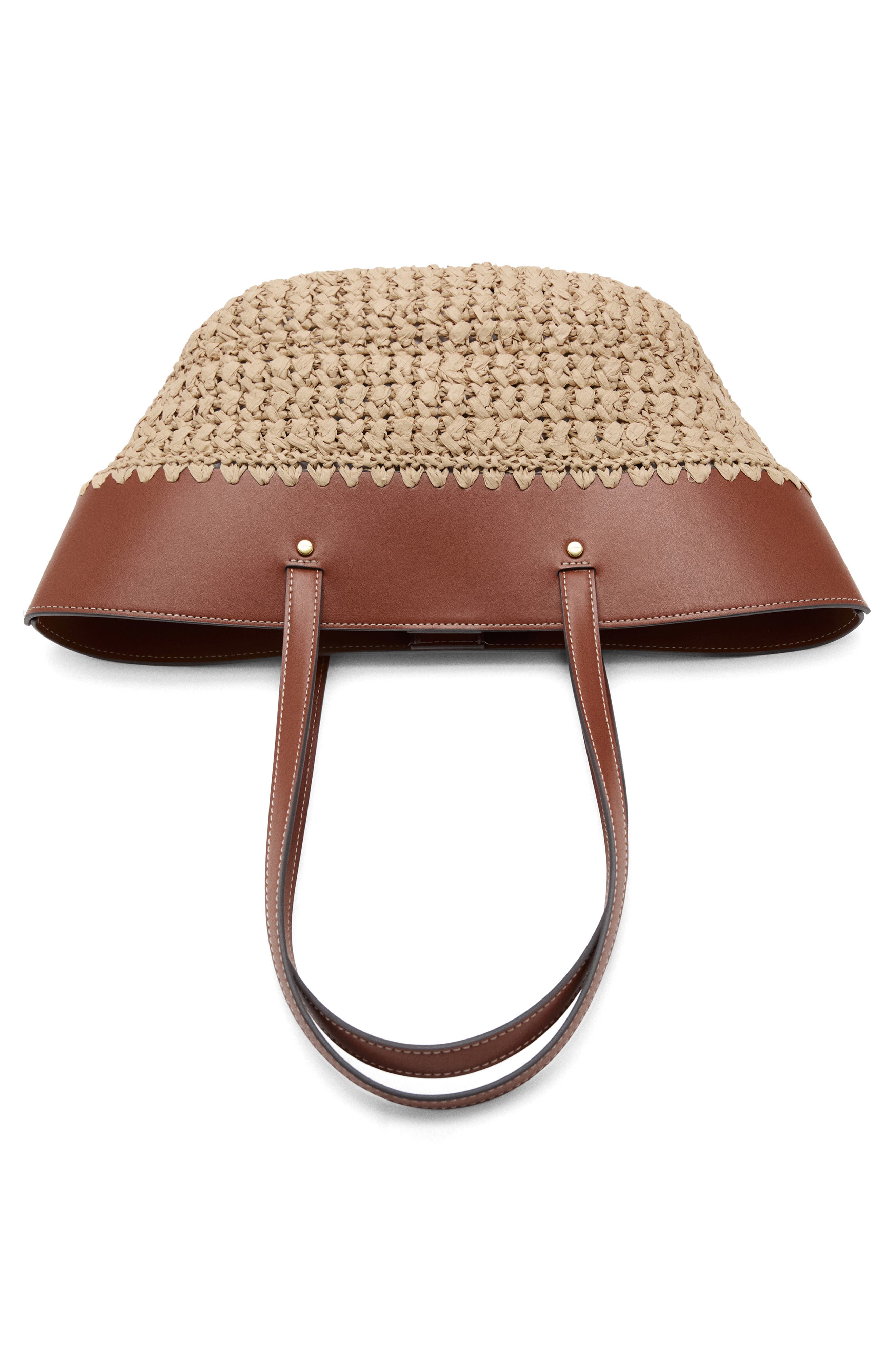 Natural Fiber Tote Bag, Alternate, color, LEATHER