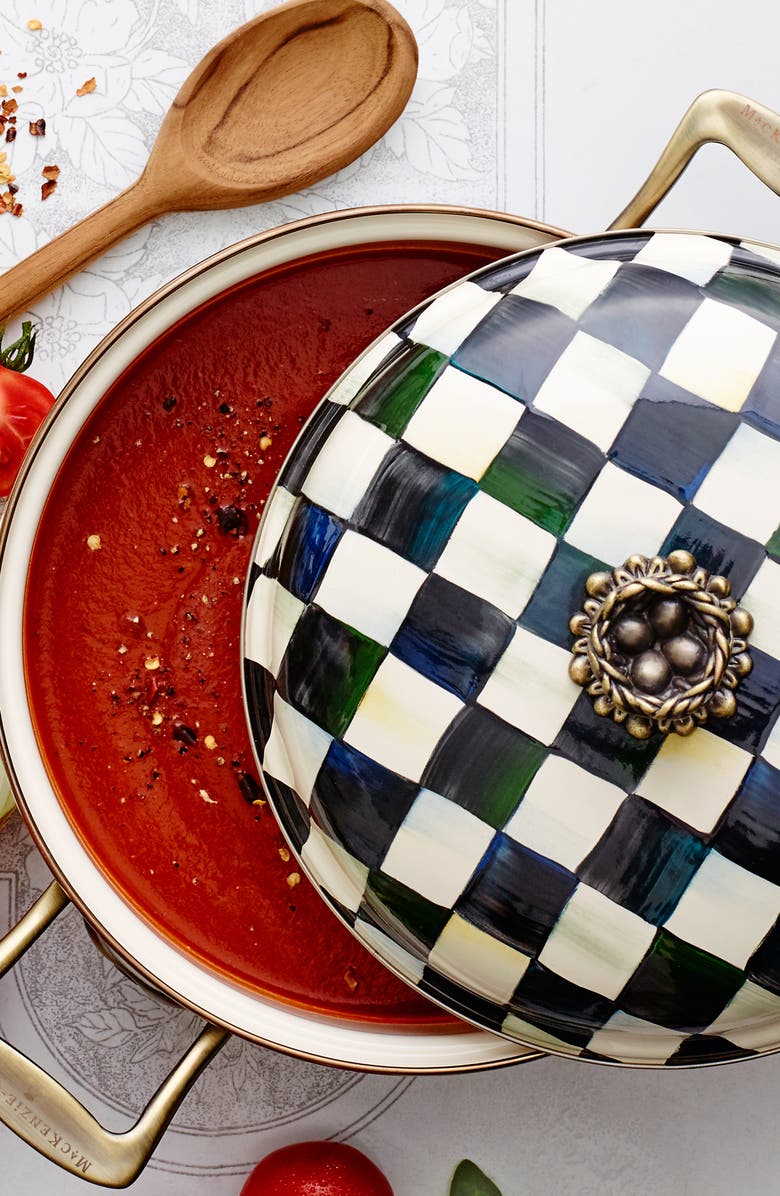 MACKENZIE CHILDS Courtly Check 3-Quart Casserole with Lid, Alternate, color, Black/ White