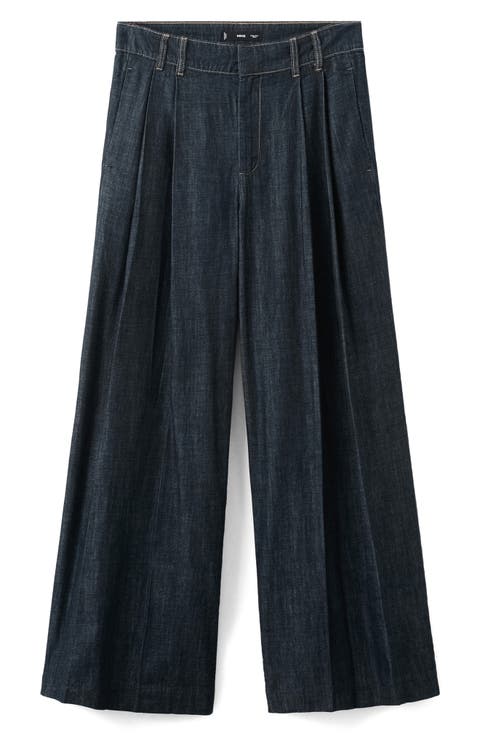 Wide Leg Trouser Jeans (Open Blue)