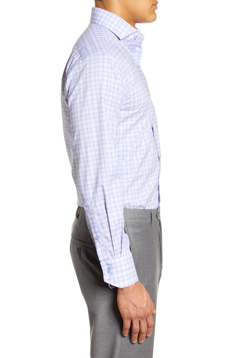 Lorenzo Uomo Trim Fit Stretch Plaid Dress Shirt, Alternate, color, 