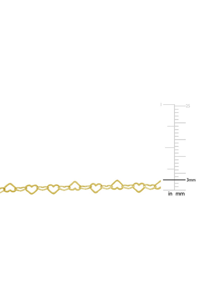 DELMAR 18K Gold Plated Sterling Silver 3mm Heart Link Necklace, Alternate, color, Gold